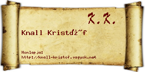 Knall Kristóf névjegykártya